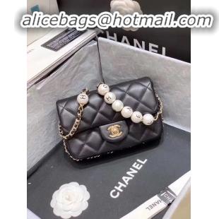 Unique Grade Chanel flap Imitation Pearls bag AS1436 black