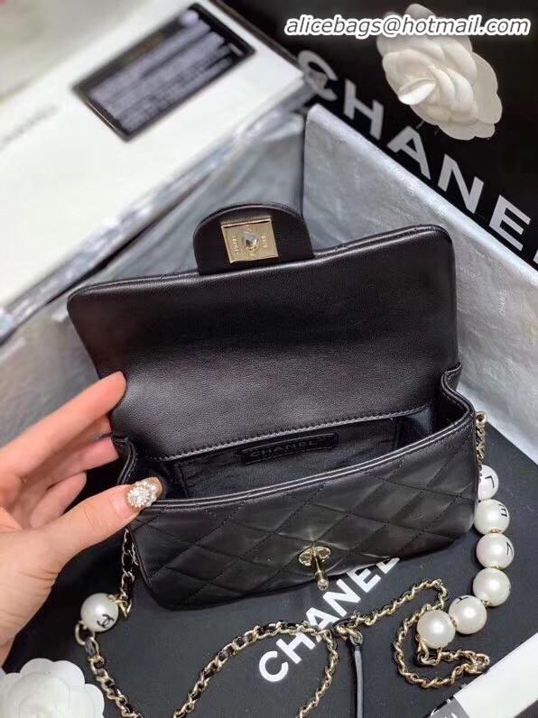 Unique Grade Chanel flap Imitation Pearls bag AS1436 black