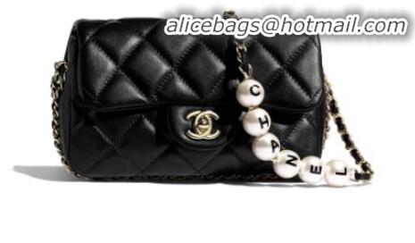 Unique Grade Chanel flap Imitation Pearls bag AS1436 black