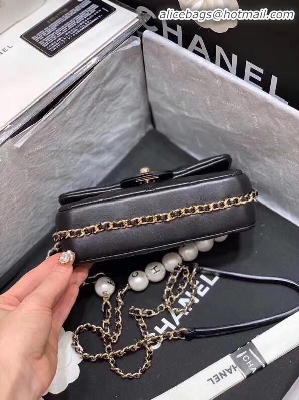 Unique Grade Chanel flap Imitation Pearls bag AS1436 black