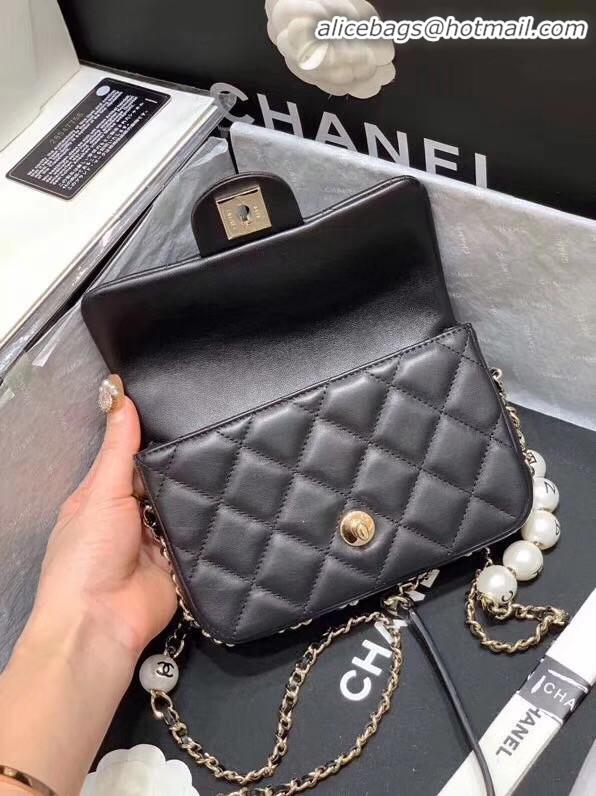 Unique Grade Chanel flap Imitation Pearls bag AS1436 black