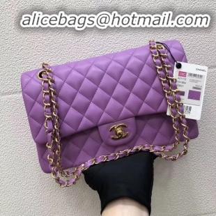 Sumptuous Discount CHANEL Classic Handbag Lambskin purple 1112 & gold-Tone Metal