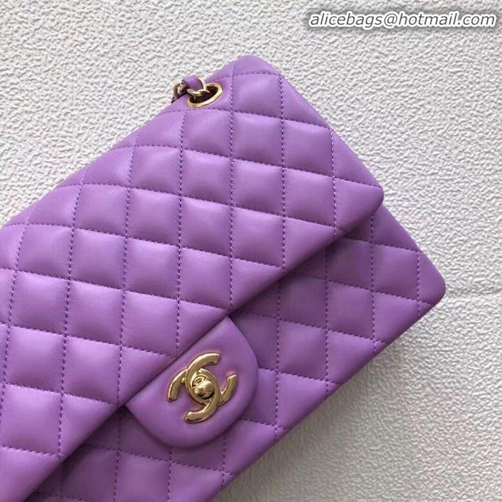 Sumptuous Discount CHANEL Classic Handbag Lambskin purple 1112 & gold-Tone Metal