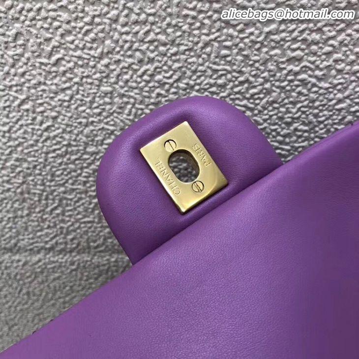 Sumptuous Discount CHANEL Classic Handbag Lambskin purple 1112 & gold-Tone Metal