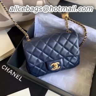 Low Cost Chanel MINI Flap Bag Original Sheepskin Leather AS1786 Navy Blue