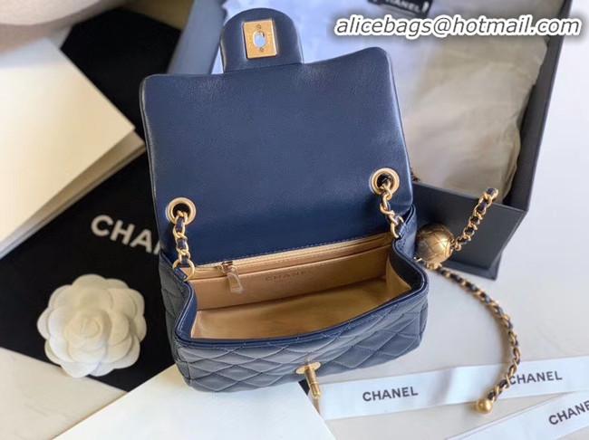 Low Cost Chanel MINI Flap Bag Original Sheepskin Leather AS1786 Navy Blue