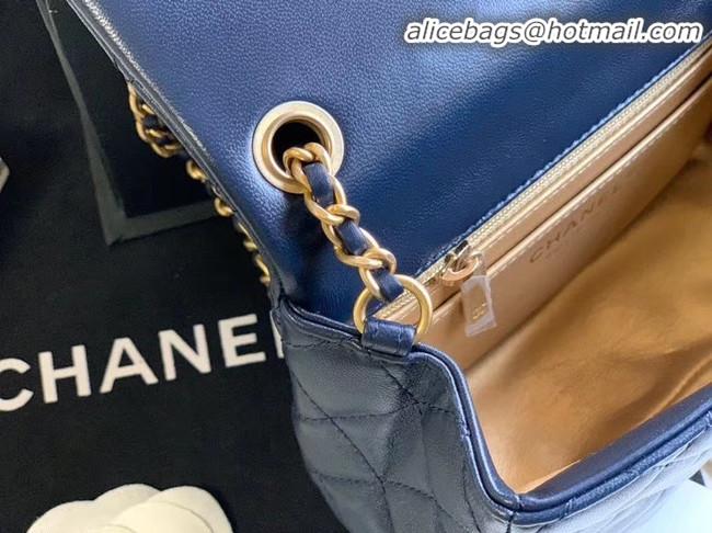 Low Cost Chanel MINI Flap Bag Original Sheepskin Leather AS1786 Navy Blue