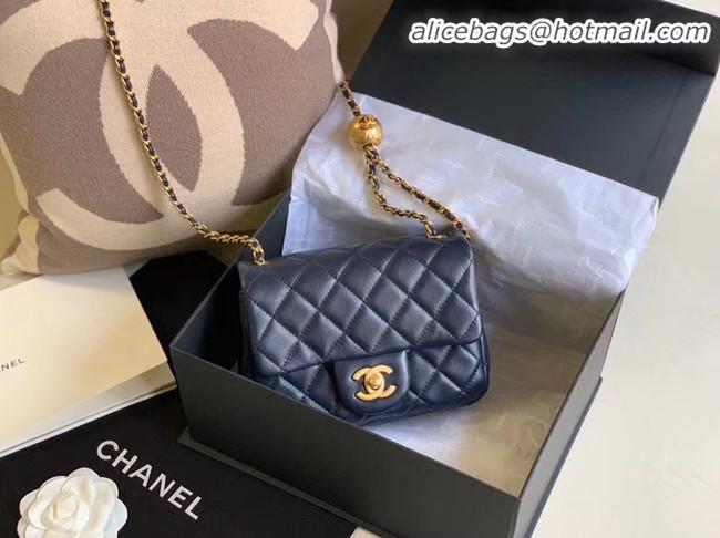 Low Cost Chanel MINI Flap Bag Original Sheepskin Leather AS1786 Navy Blue