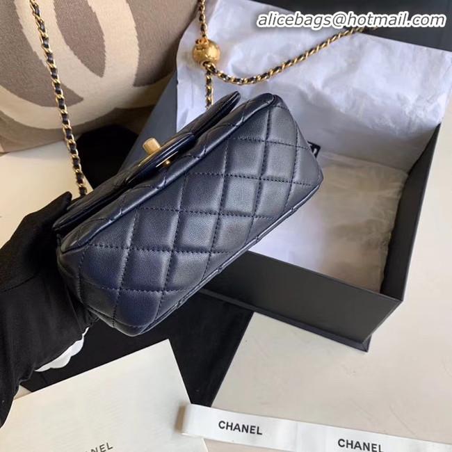 Low Cost Chanel MINI Flap Bag Original Sheepskin Leather AS1786 Navy Blue