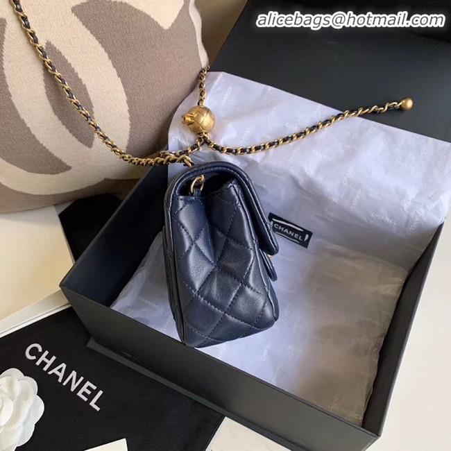 Low Cost Chanel MINI Flap Bag Original Sheepskin Leather AS1786 Navy Blue