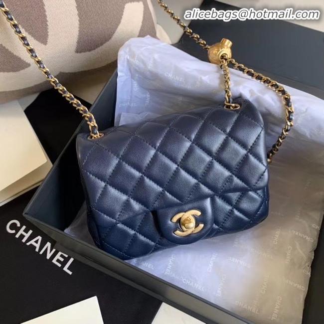 Low Cost Chanel MINI Flap Bag Original Sheepskin Leather AS1786 Navy Blue