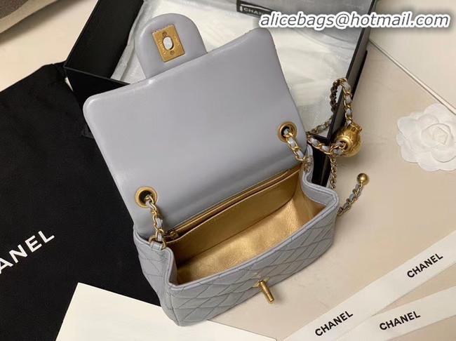 Free Shipping Chanel MINI Flap Bag Original Sheepskin Leather AS1786 Light grey