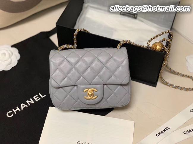 Free Shipping Chanel MINI Flap Bag Original Sheepskin Leather AS1786 Light grey