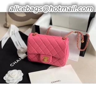 Classic Faux Chanel MINI Flap Bag Original Sheepskin Leather AS1786 rose