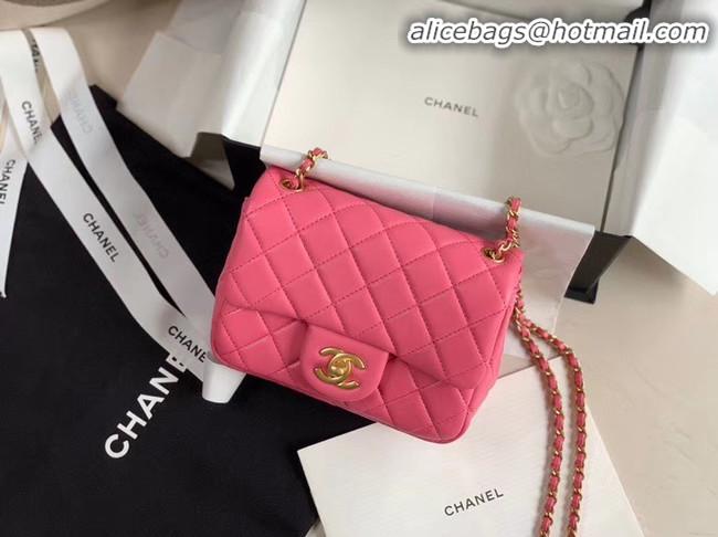 Classic Faux Chanel MINI Flap Bag Original Sheepskin Leather AS1786 rose