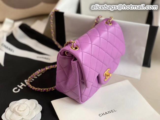 Grade Discount Chanel MINI Flap Bag Original Sheepskin Leather AS1786 purple