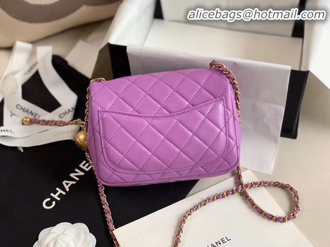 Grade Discount Chanel MINI Flap Bag Original Sheepskin Leather AS1786 purple