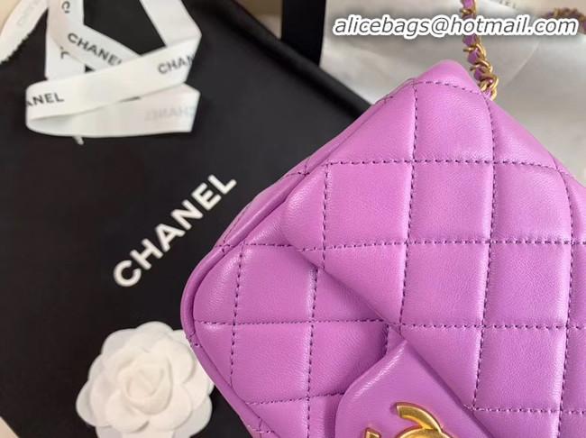 Grade Discount Chanel MINI Flap Bag Original Sheepskin Leather AS1786 purple