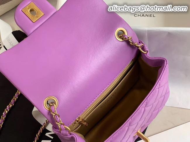 Grade Discount Chanel MINI Flap Bag Original Sheepskin Leather AS1786 purple