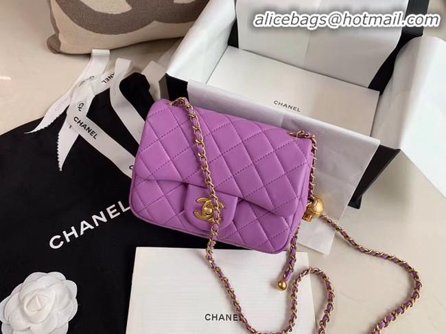 Grade Discount Chanel MINI Flap Bag Original Sheepskin Leather AS1786 purple