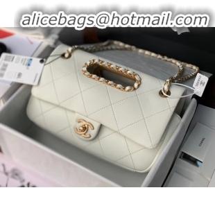 Buy Discount Chanel Flap Bag Original Sheepskin Leather AS1466 white