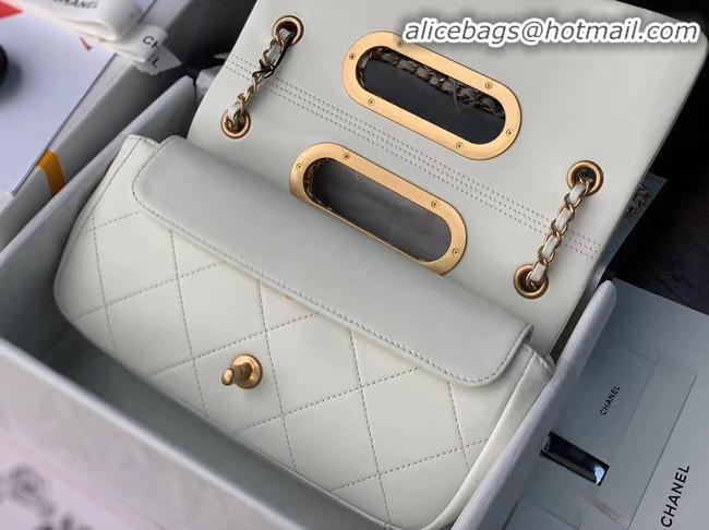 Buy Discount Chanel Flap Bag Original Sheepskin Leather AS1466 white