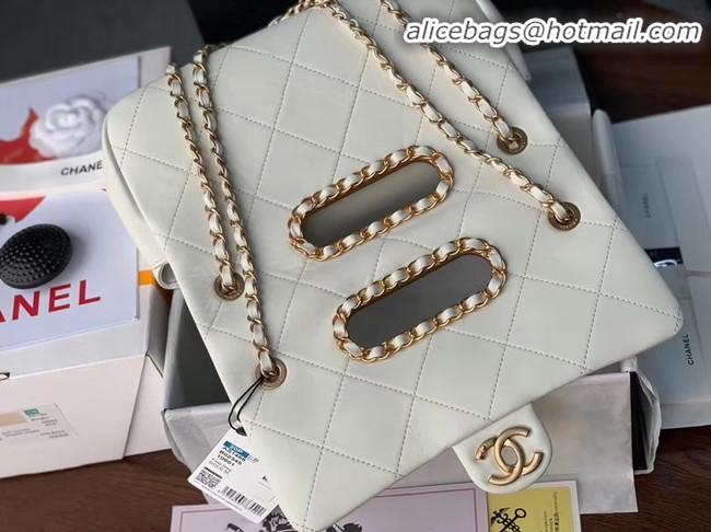 Buy Discount Chanel Flap Bag Original Sheepskin Leather AS1466 white