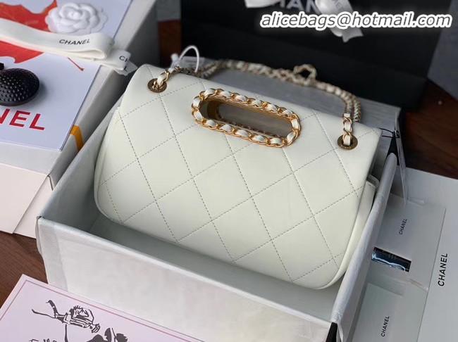 Buy Discount Chanel Flap Bag Original Sheepskin Leather AS1466 white