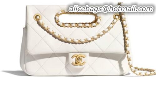 Buy Discount Chanel Flap Bag Original Sheepskin Leather AS1466 white