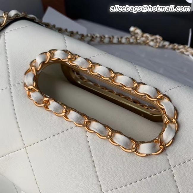 Buy Discount Chanel Flap Bag Original Sheepskin Leather AS1466 white