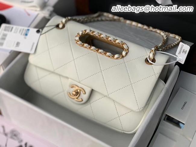 Buy Discount Chanel Flap Bag Original Sheepskin Leather AS1466 white