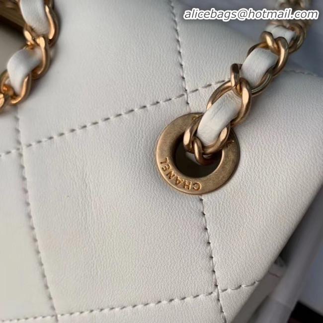 Buy Discount Chanel Flap Bag Original Sheepskin Leather AS1466 white