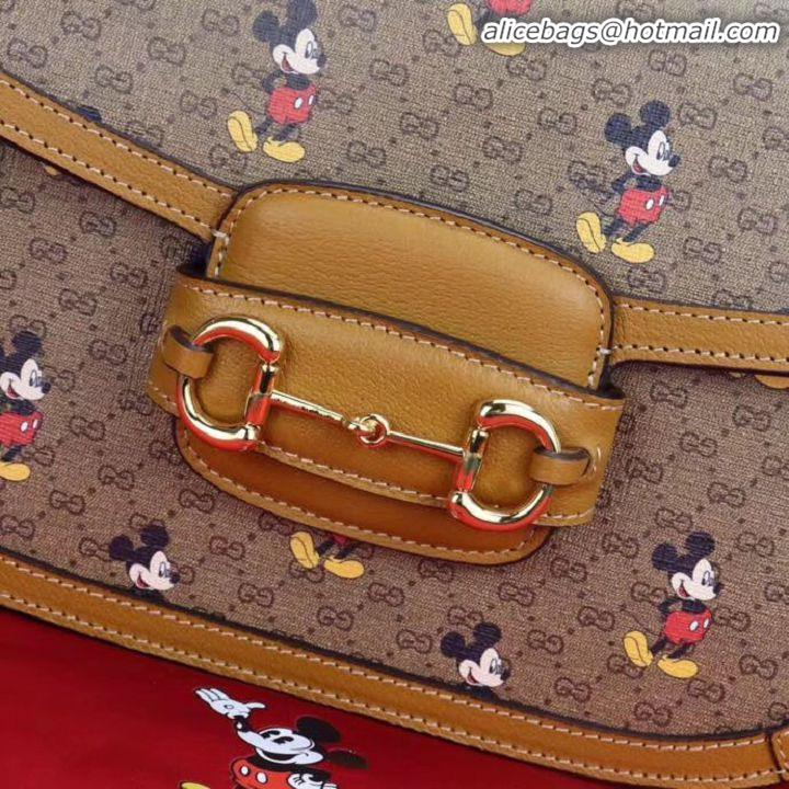 Shop Duplicate Gucci Disney x Mickey Mouse Small Shoulder Bag 602204 Brown