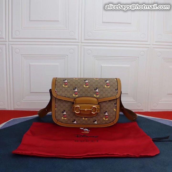 Shop Duplicate Gucci Disney x Mickey Mouse Small Shoulder Bag 602204 Brown