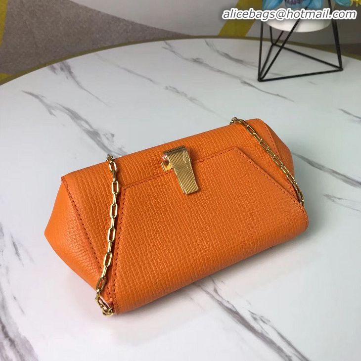 Luxury Imitation Bottega Veneta Original Leather Mini Chain Bag BV6700 Orange