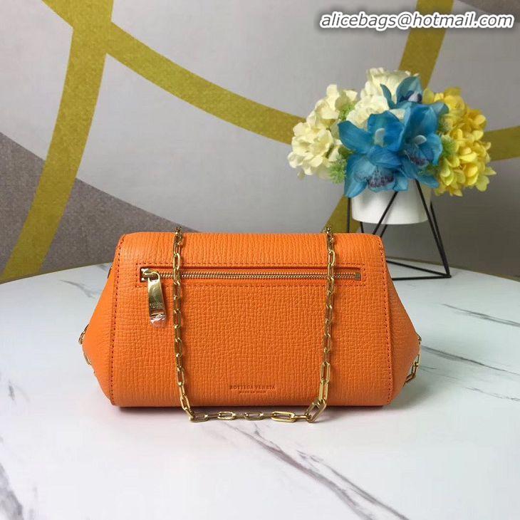 Luxury Imitation Bottega Veneta Original Leather Mini Chain Bag BV6700 Orange