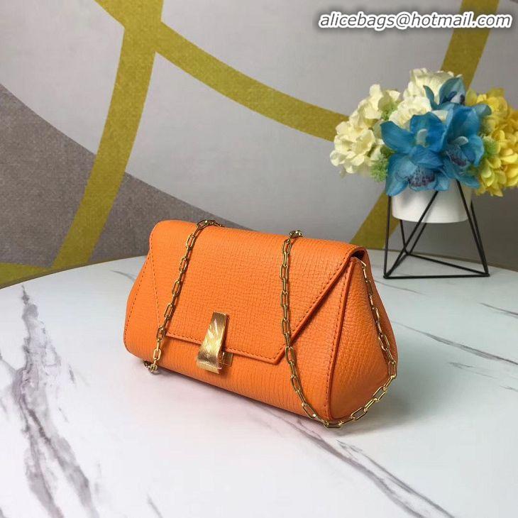 Luxury Imitation Bottega Veneta Original Leather Mini Chain Bag BV6700 Orange