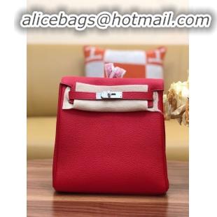 Buy Discount Hermes Kelly togo Leather backpack H2425 red