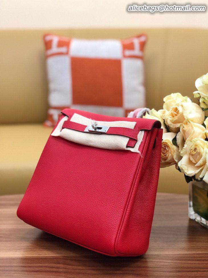 Buy Discount Hermes Kelly togo Leather backpack H2425 red