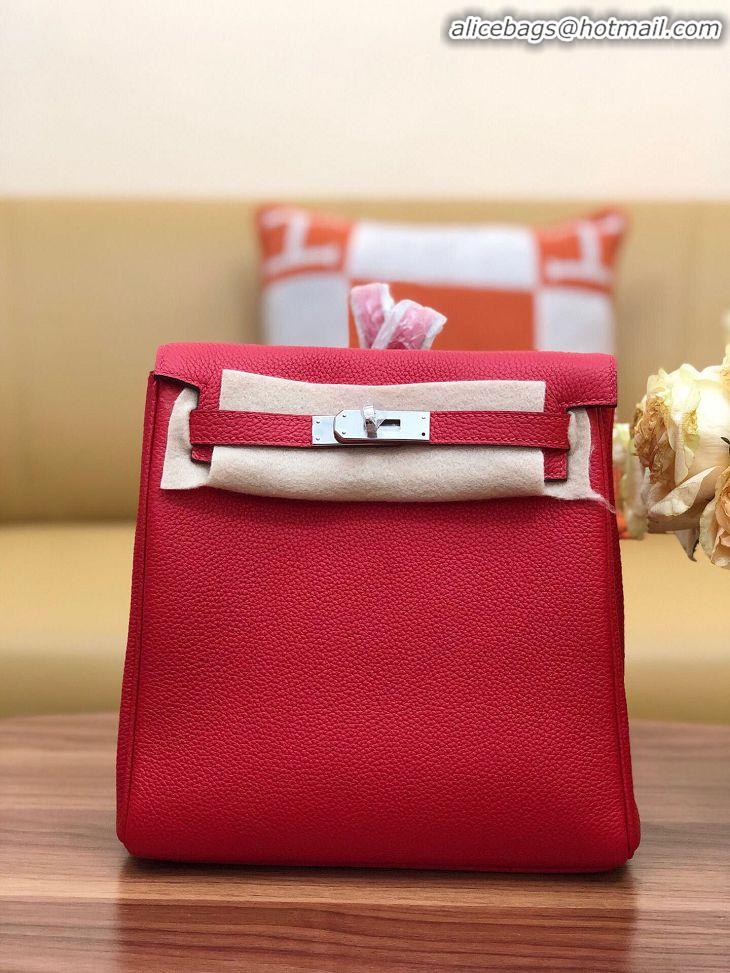 Buy Discount Hermes Kelly togo Leather backpack H2425 red