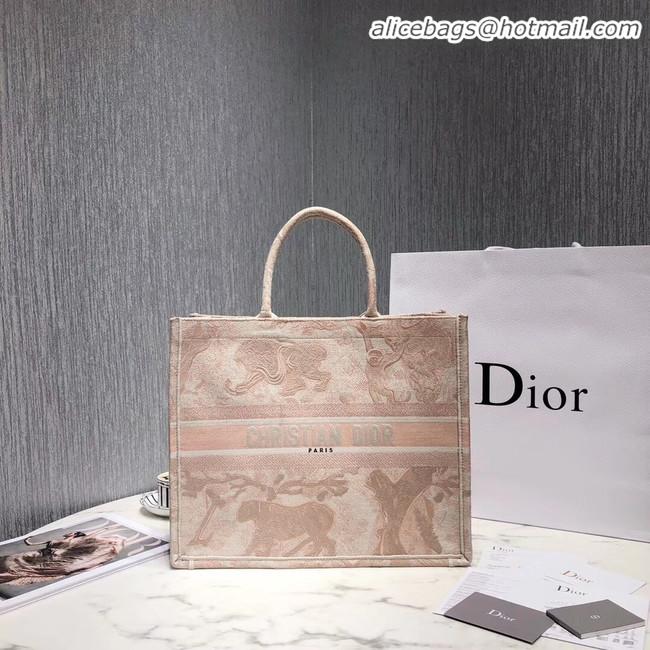 Low Cost DIOR BOOK TOTE BAG IN EMBROIDERED CANVAS M929 Beige