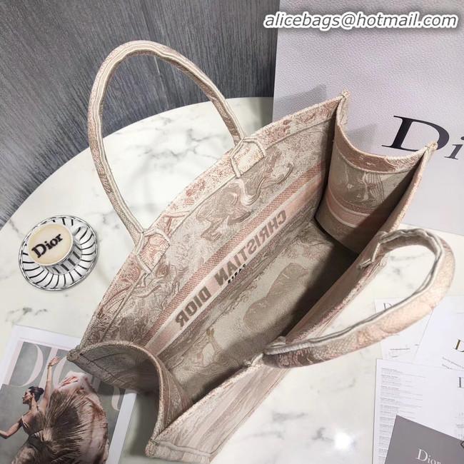 Low Cost DIOR BOOK TOTE BAG IN EMBROIDERED CANVAS M929 Beige