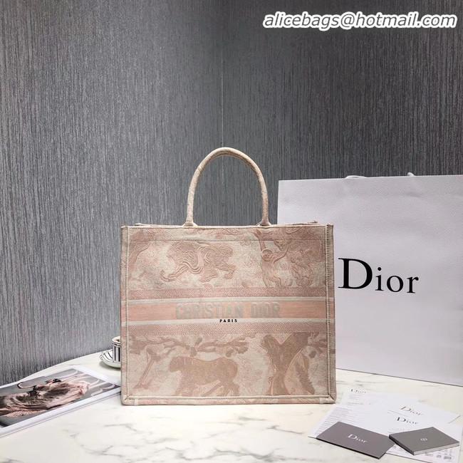 Low Cost DIOR BOOK TOTE BAG IN EMBROIDERED CANVAS M929 Beige