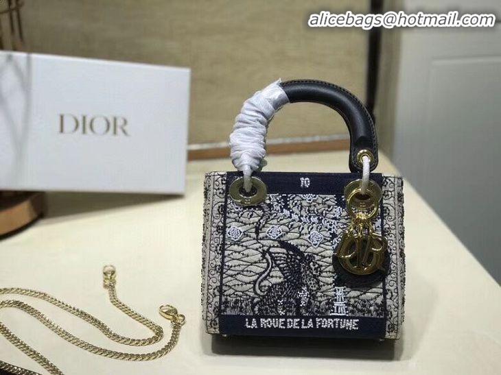 Classic OUTLETS LADY DIOR embroidered cattle leather AD0168-1