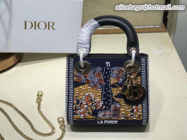 Cheap OFF LADY DIOR embroidered cattle leather AD0168-2