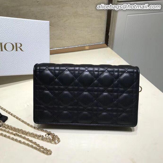 Low Cost LADY DIOR CALFSKIN WALLET C9025A black