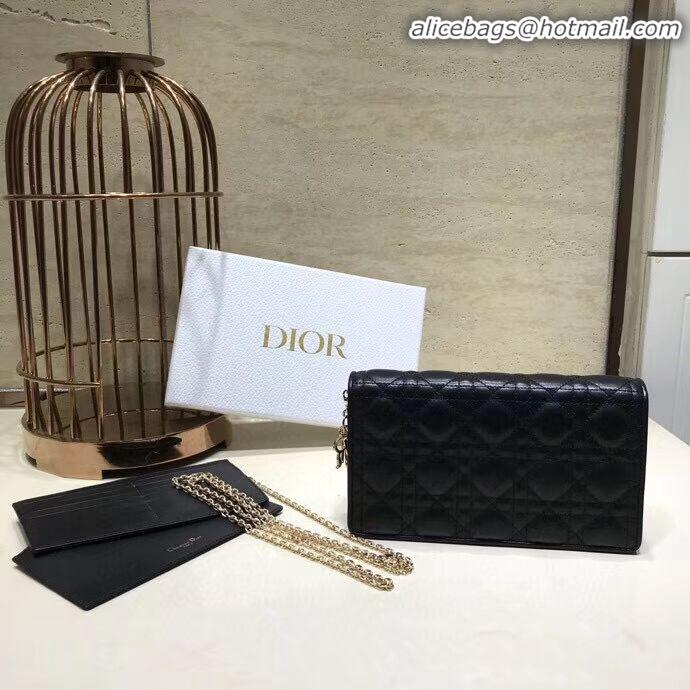 Low Cost LADY DIOR CALFSKIN WALLET C9025A black