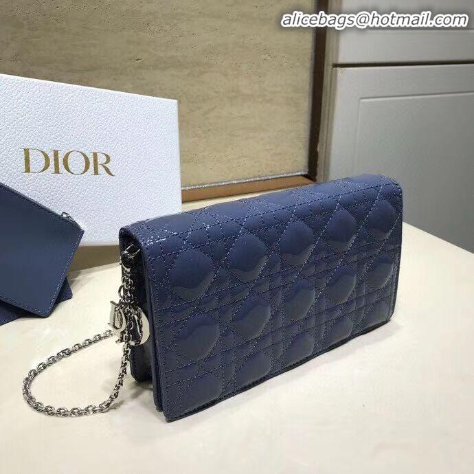 Spot Bulk LADY DIOR CALFSKIN WALLET C9025A blue