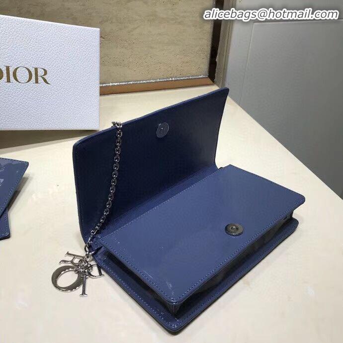 Spot Bulk LADY DIOR CALFSKIN WALLET C9025A blue