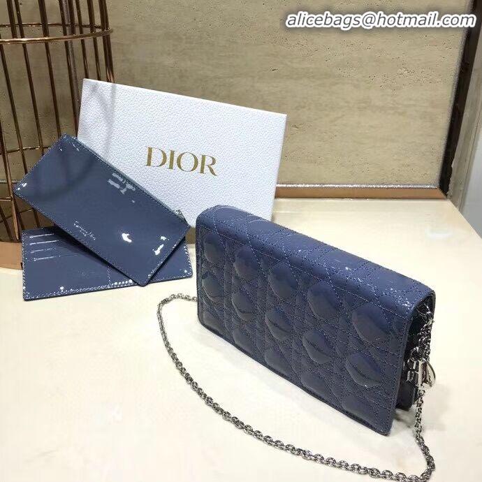 Spot Bulk LADY DIOR CALFSKIN WALLET C9025A blue